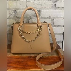 Nanette Lepore Valle Satchel with Gold Chains, Top Handles‎ and Shoulder Strap